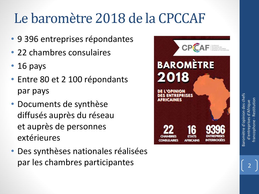 Barom Tre Dopinion Des Entreprises Dafrique Francophone Ppt T L Charger